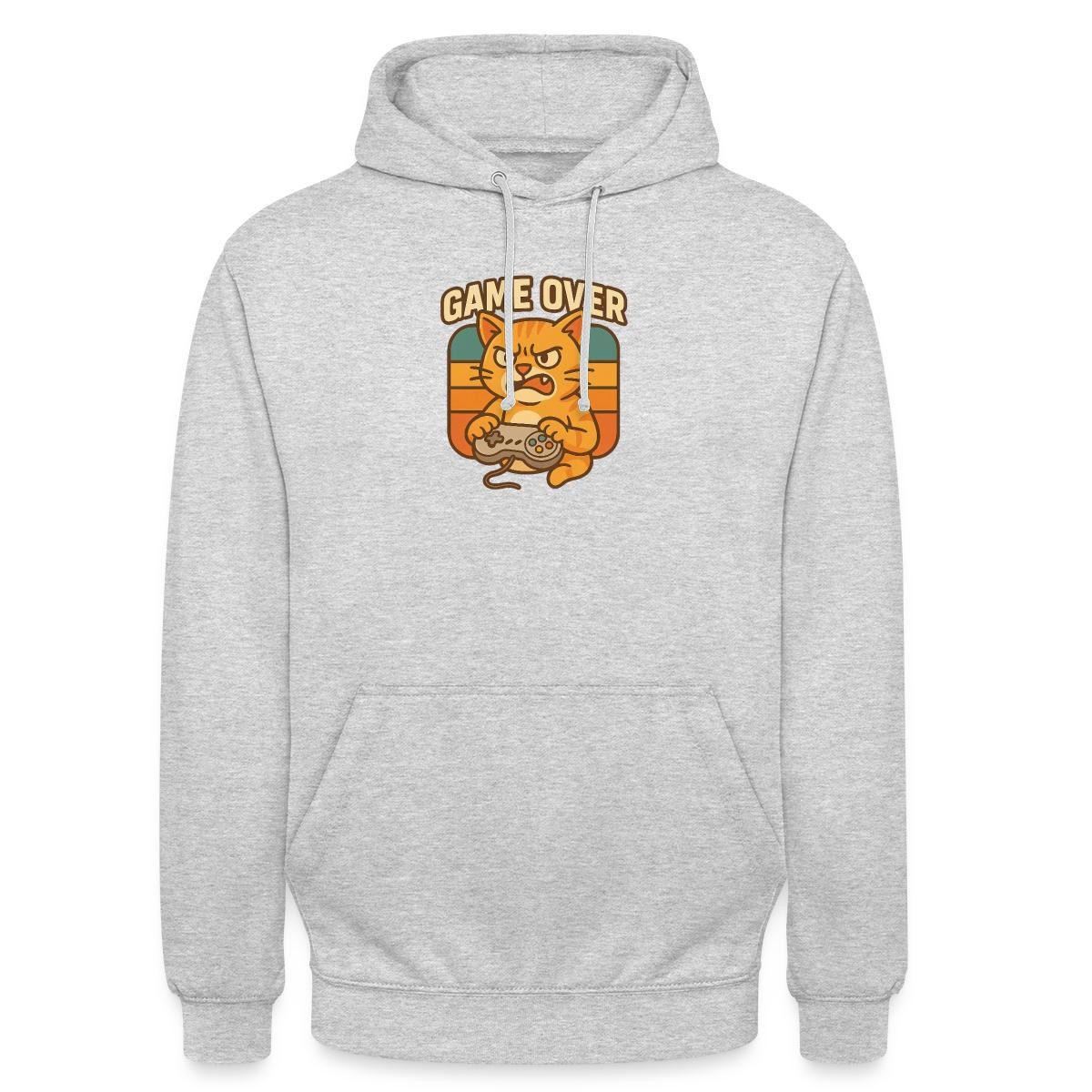 Hoodie Game Over, Zockende Katze Unisex Hoodie