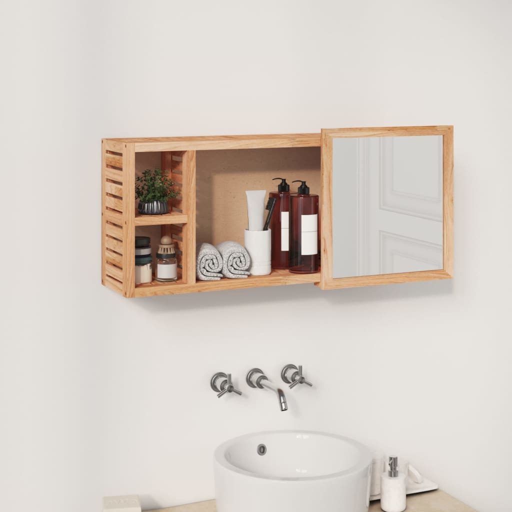 vidaXL Badezimmerspiegelschrank Spiegelschrank 80x17x34 cm Massivholz günstig online kaufen
