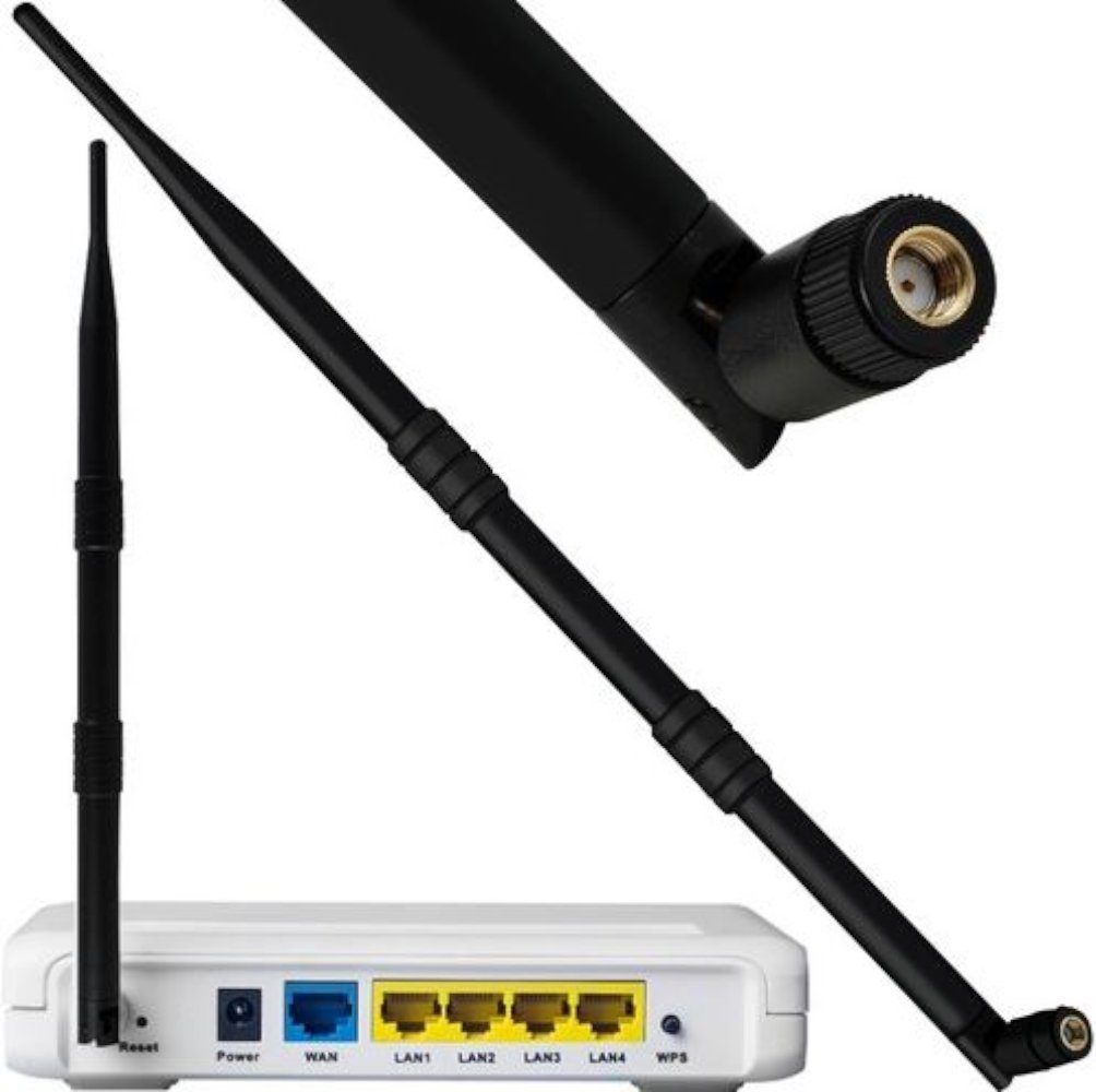 ISO TRADE RP-SMA Signal Verstärker Sticks zu 2,4 Leistungsgewinn 38cm PC bis dBi +12dbi WLAN-Antenne, Router 12 GHz