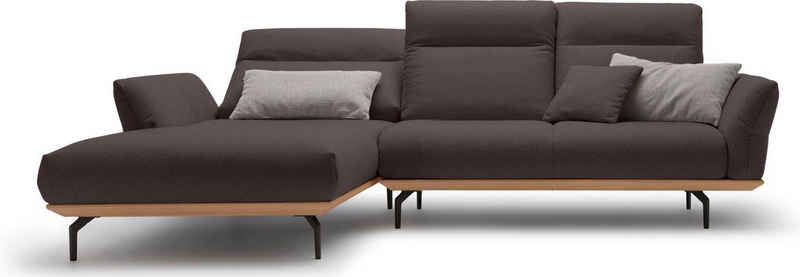 hülsta sofa Ecksofa hs.460, Sockel in Eiche, Alugussfüße in umbragrau, Breite 298 cm