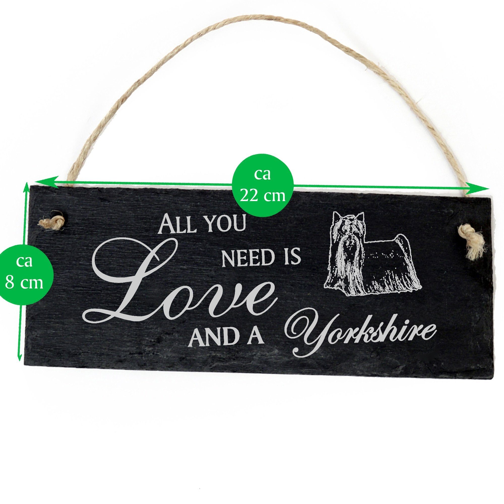 a All Yorkshire you is Hängedekoration Love and need 22x8cm Dekolando Yorkshire