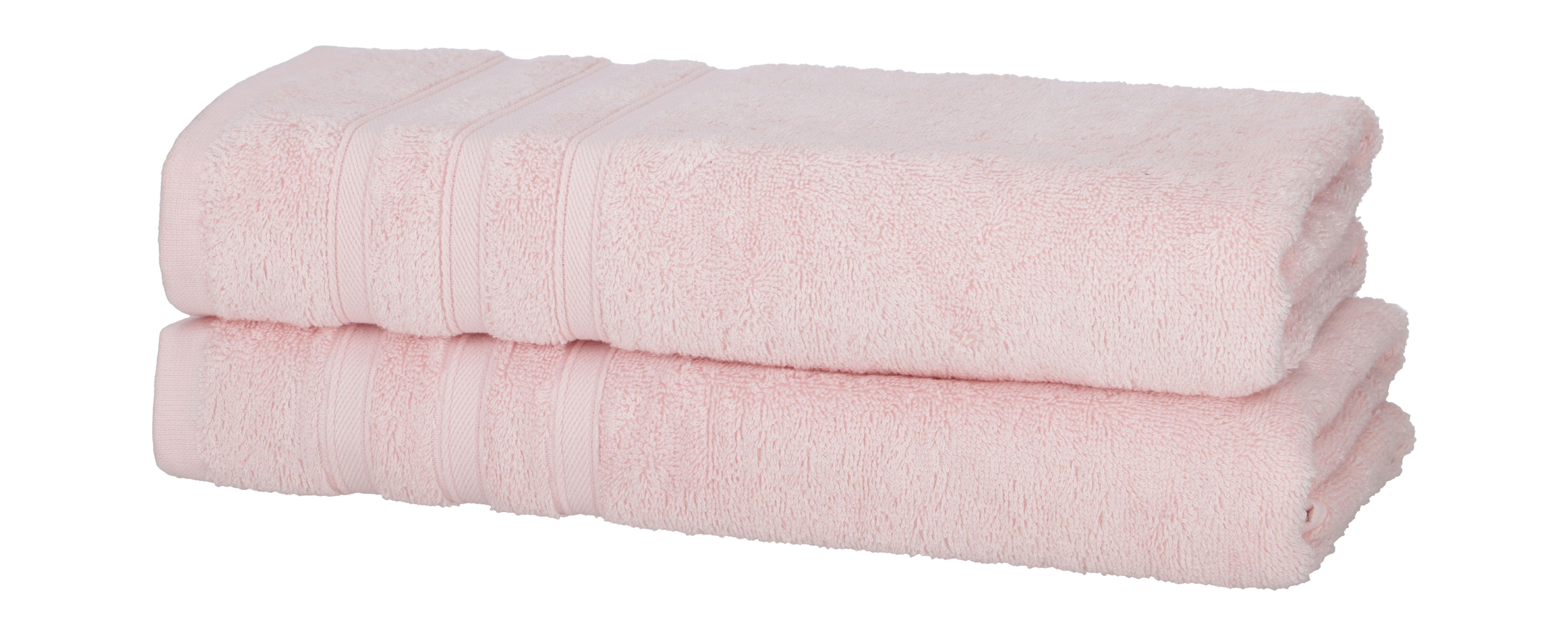 One Home Duschtücher Komfort, Frottee (2-St), extra Saugfähig und Weich rosa