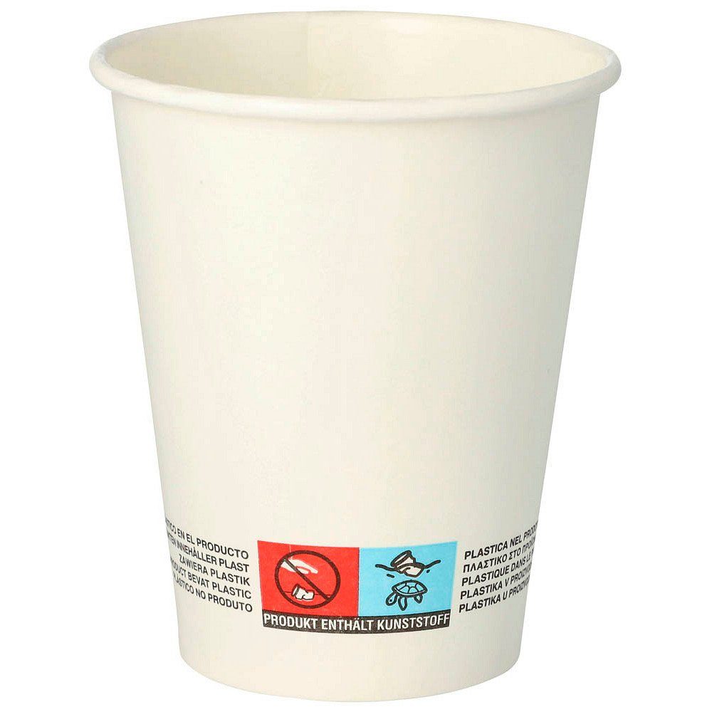 PAPSTAR Одноразовая чашка 50 Pappbecher "pure" 0,2l Trinkbecher weiß, Pappe mit PLA-Beschichtung