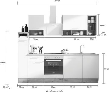 RESPEKTA Küche Hilde, Breite 250 cm, wechselseitig aufbaubar, exkl. Konfiguration für OTTO