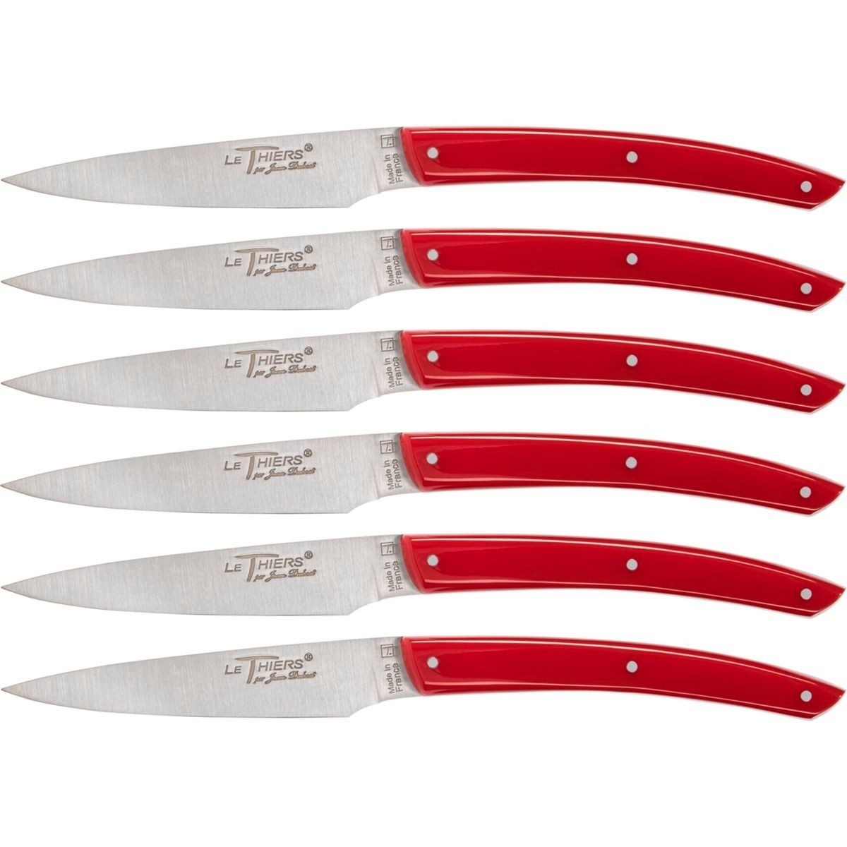 LAGUIOLE Zubereitungsmesser Jean Dubost Ножи Set 6 tlg., Acrylic Red