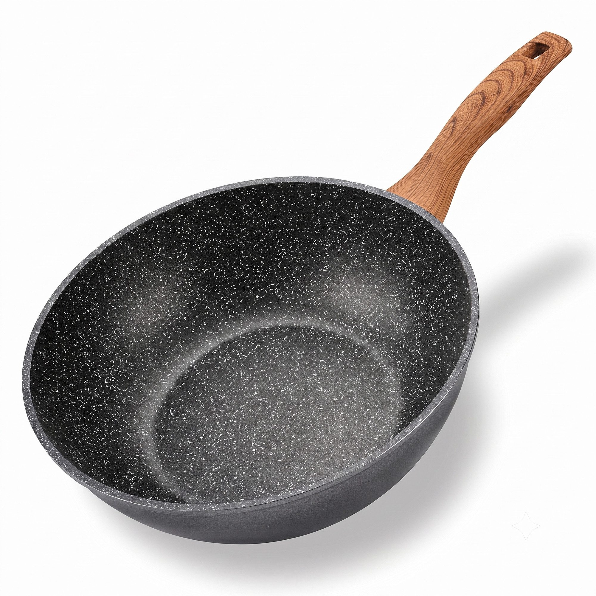 STONELINE Wok, Aluminium (1-tlg), mit echten Steinpartikeln, induktionsgeeignet, Made in Germany