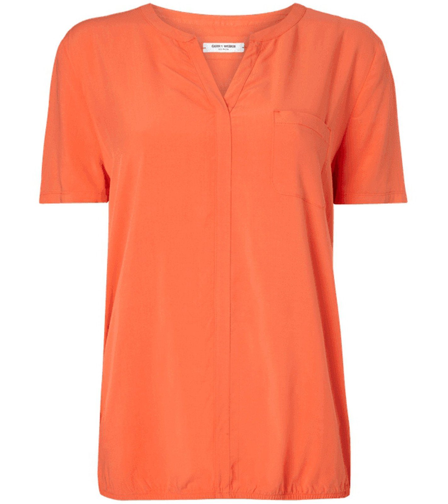 GERRY WEBER Shirtbluse »GERRY WEBER Blusen-Shirt farbenfrohes Damen V-Neck  Shirt Kurzarm-Bluse Orange« online kaufen | OTTO