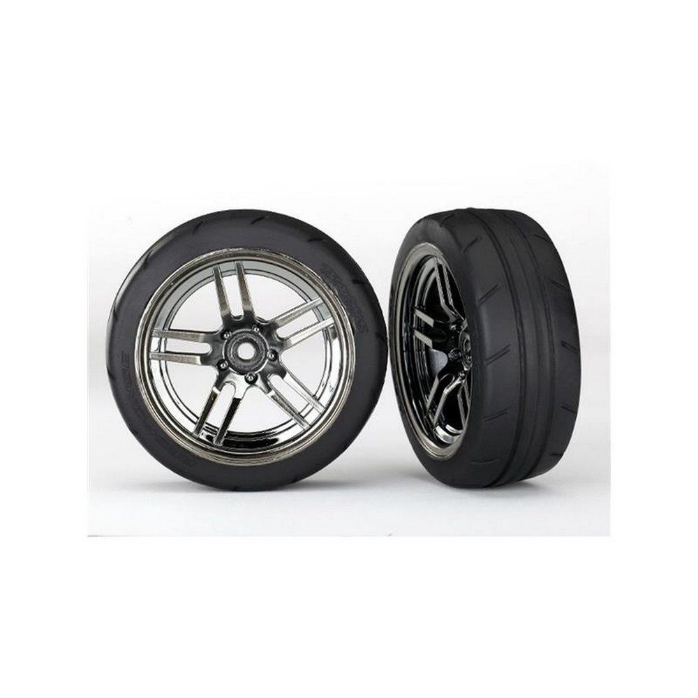 Modellbausatz 8373 Reifen auf Felge Split-Spoke Chrome-schwarz 1.9' Response vo