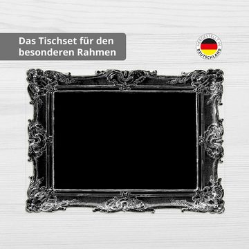 Platzset, Tischset abwaschbar - Framepad "Florenz" in schwarz, framepad.de, (1-St., 44 x 32cm), Tischset in eleganter Bilderrahmen-Optik aus erstklassigem Vinyl