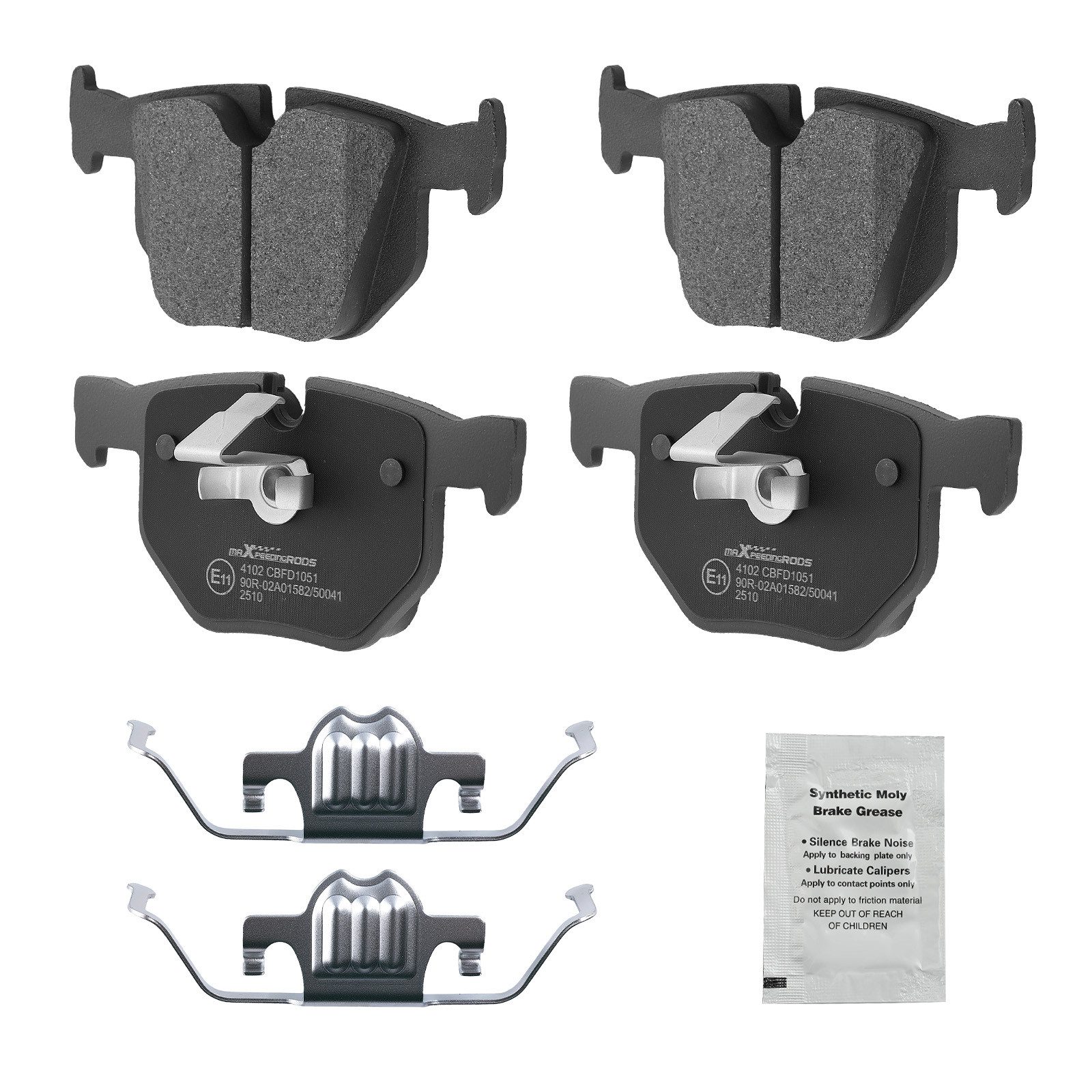 maXpeedingrods Bremsbelag, Bremsbeläge Hinten For BMW 5er E60 E61 520d 520i 523i 525d 6er E63 E64