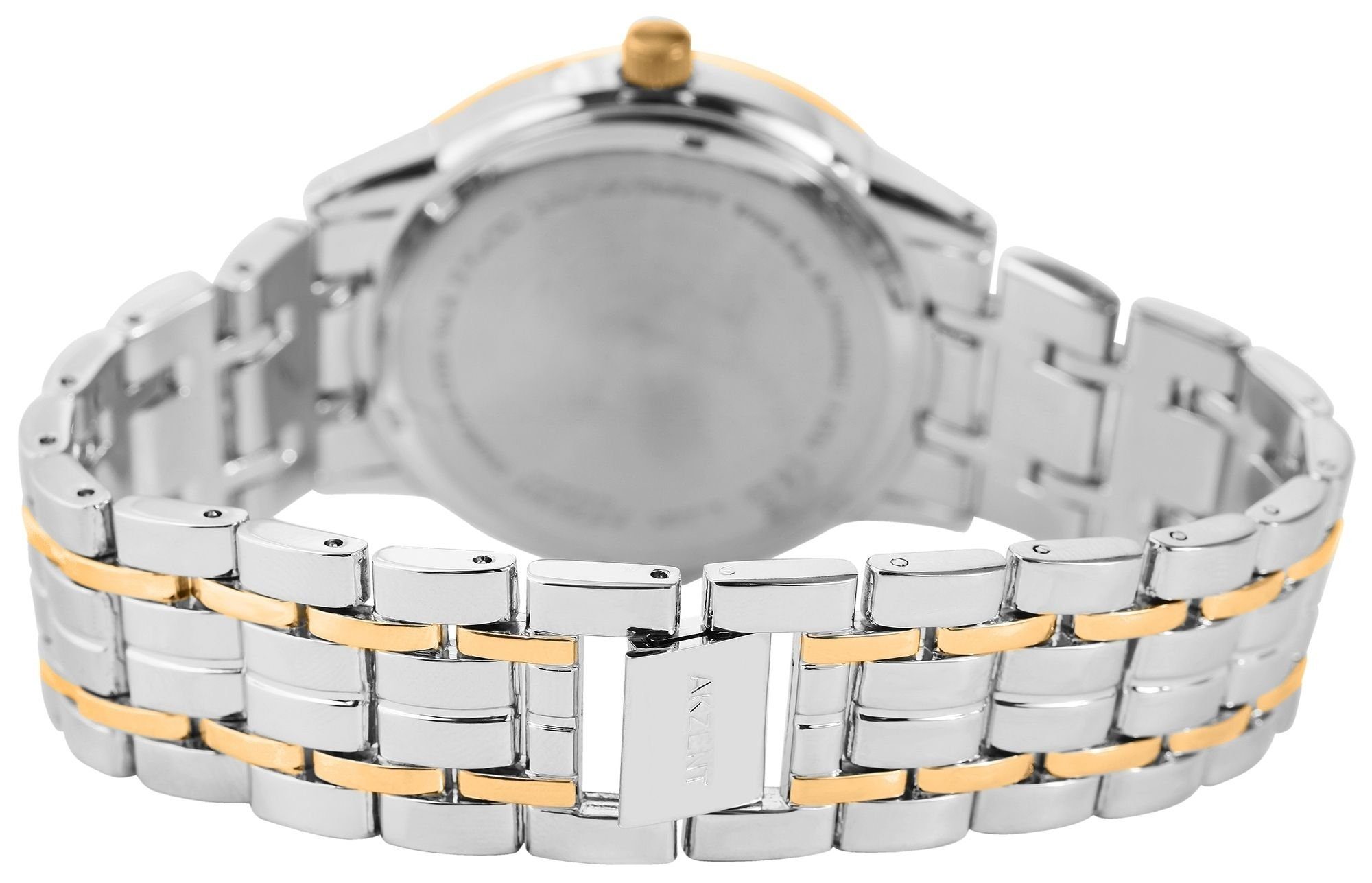 Metall Herren Armbanduhr mit silberfarbig1 aus Quarzuhr AKZENT Serdar Gliederband