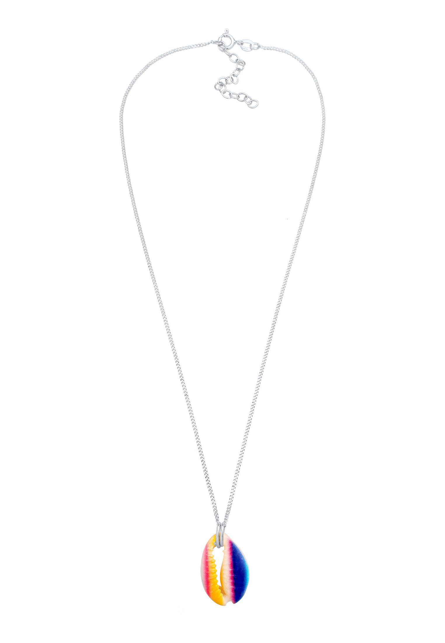 Elli Kette mit Anhänger Meer Kauri Silber, Multicolor 925 Mädchen Muschel Muschel