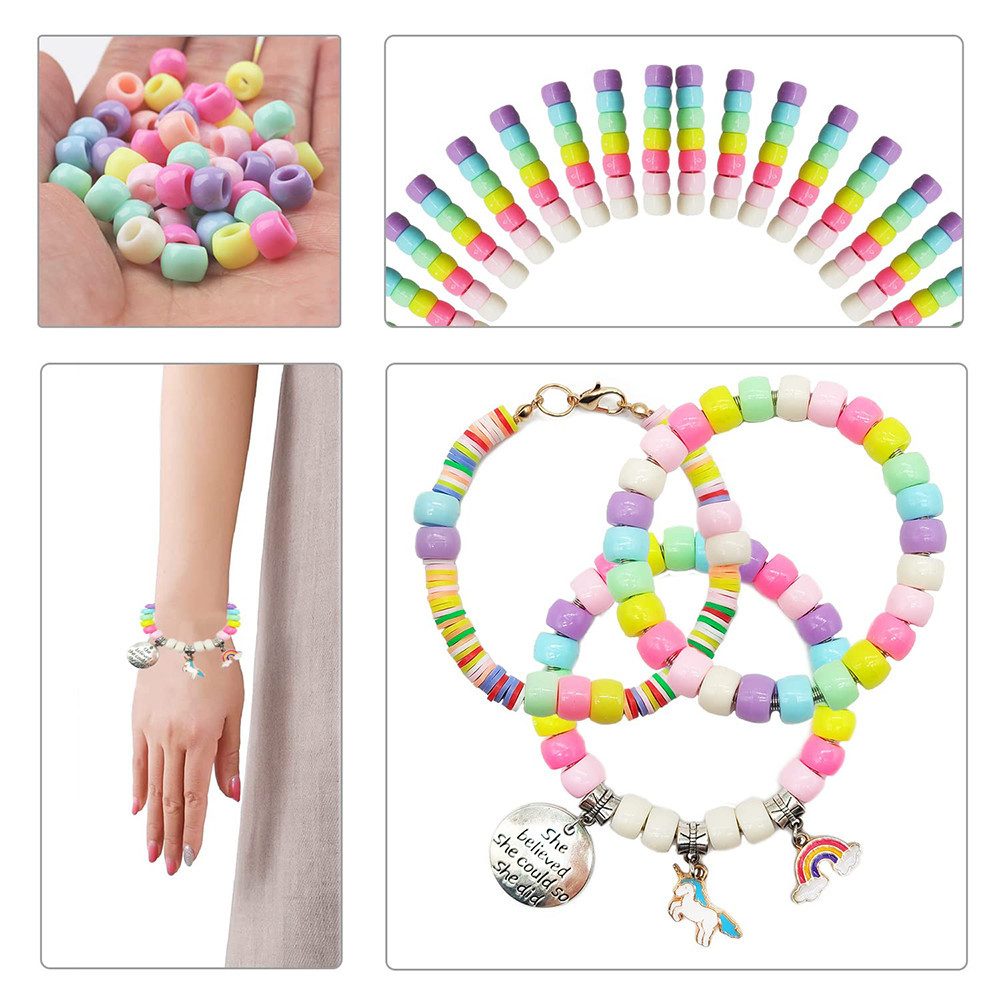 CLTYQ Ketten und Armband Set Schmuck-Bastelset mit Anhängern, Einhorn-/Meerjungfrau-Handwerksset (3400-tlg), Geburtstags- und Weihnachtsgeschenke für Mädchen ab – Bild 2 von 5