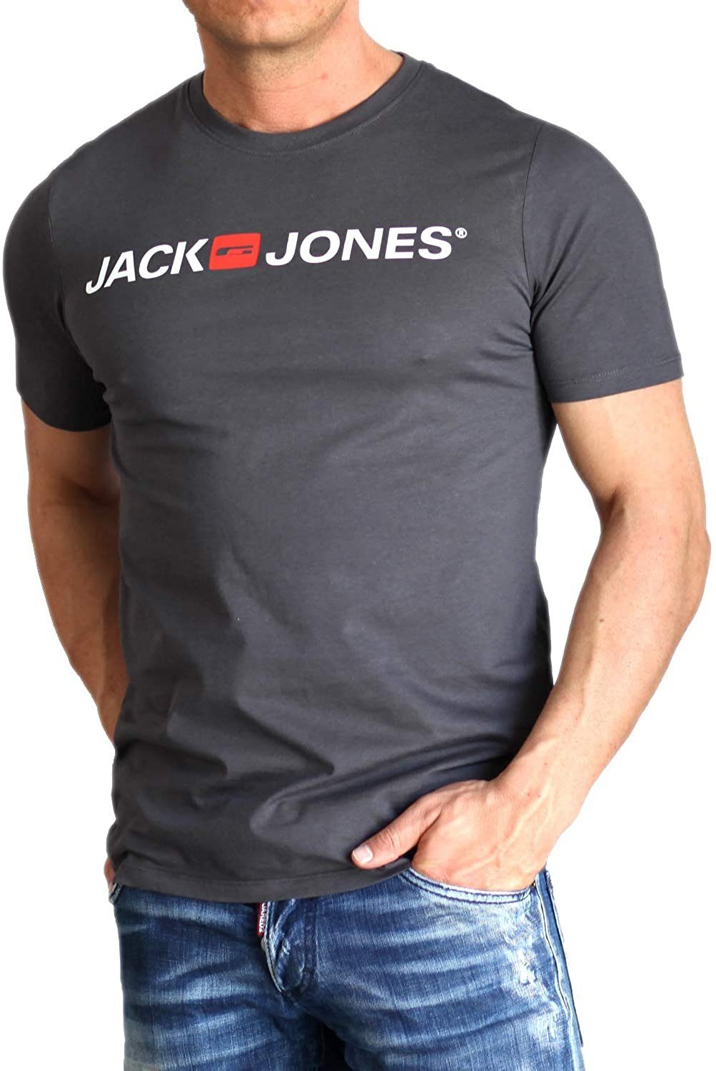 Jack & Jones Print-Shirt Bedrucktes T-Shirt aus Baumwolle (5er-Pack)