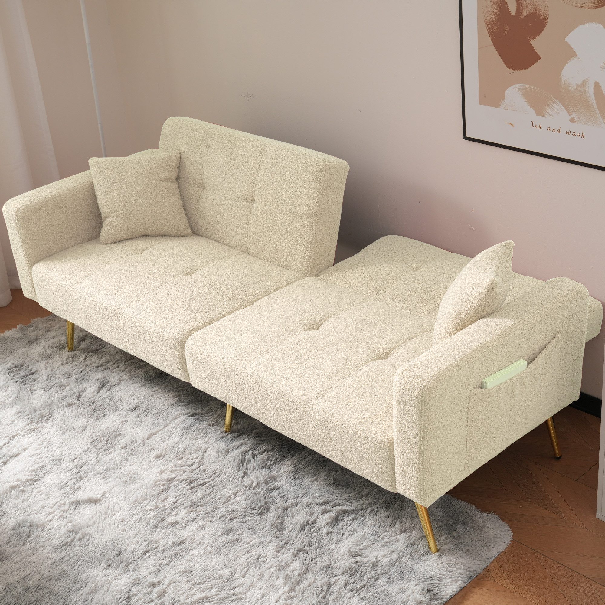 STILVORA Schlafsofa Zweisitzer Schlafsofa verstellbarem Winkel Ecksofa mit günstig online kaufen