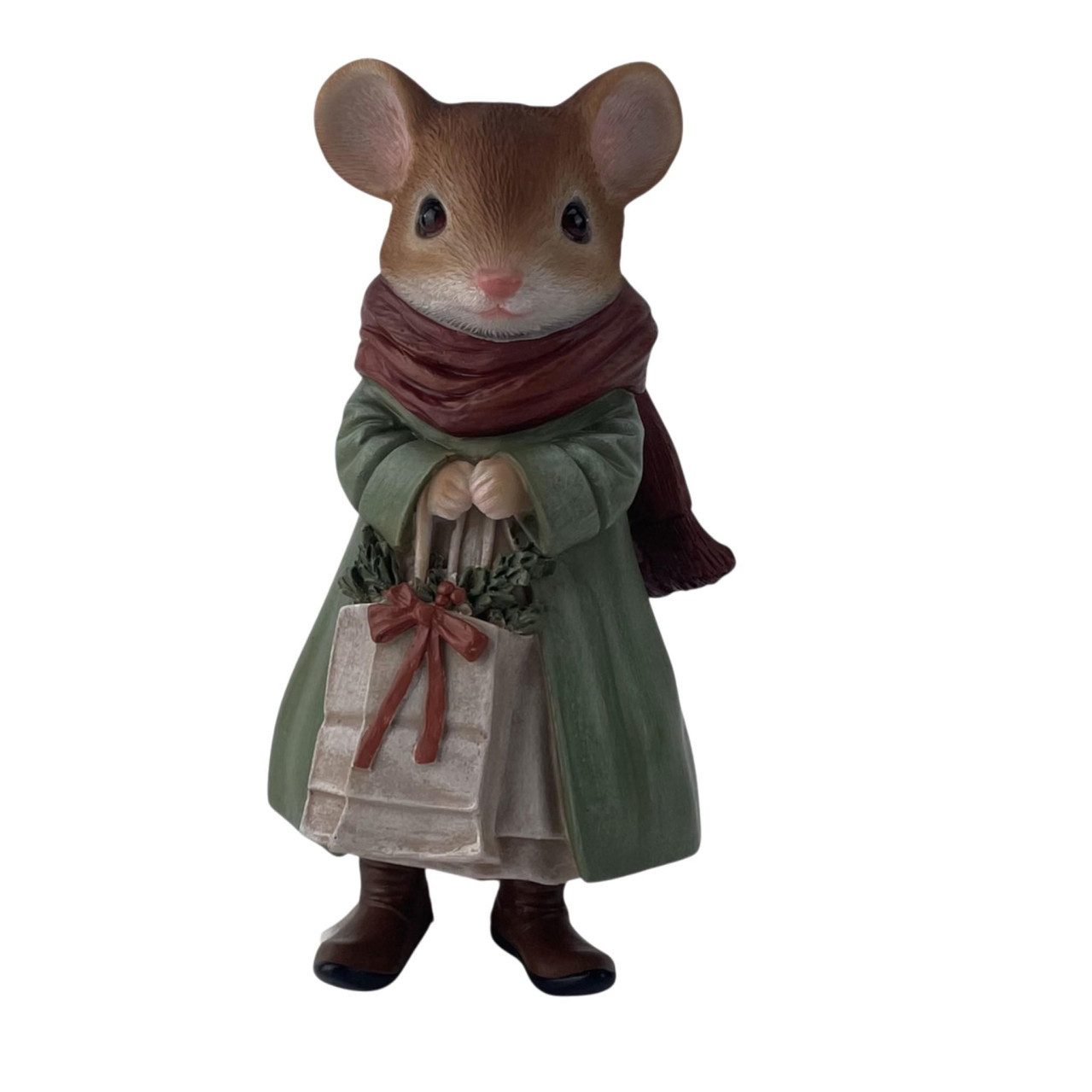 Figurendiscounter Gartenfigur Dekofigur Maus mit Tasche klein 19 x 10 cm