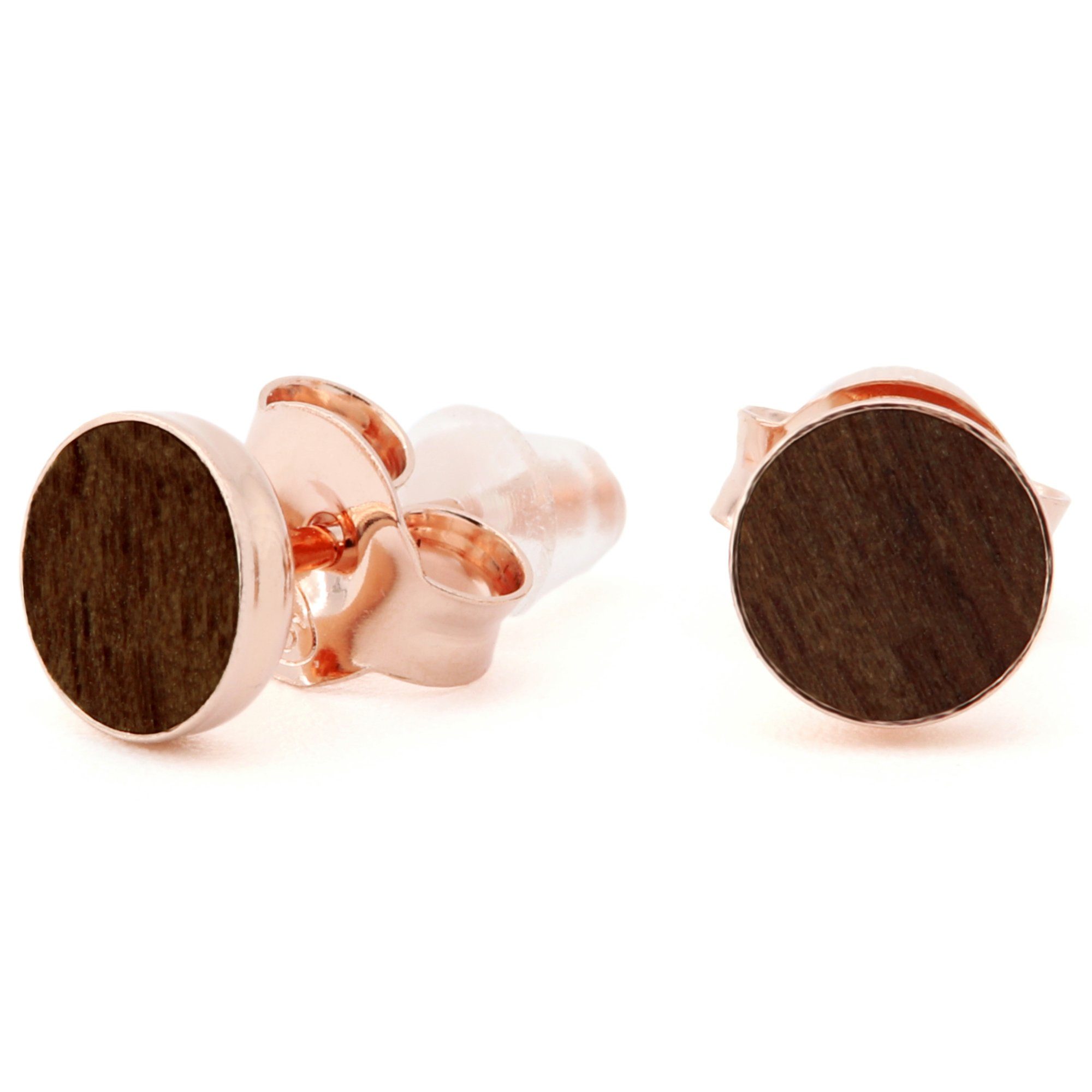 NaturSchatulle Paar Ohrstecker Filigree (Holzohrringe), 925 Silber ⌀5mm Nachhaltg HandMade in Germany Nussbaum Holz