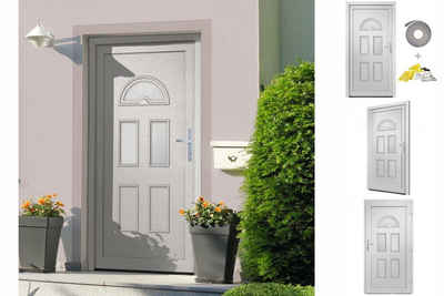 vidaXL Haustür Haustür Weiß 98x208 cm PVC Aluminium Haus Eingangstür Fronttür