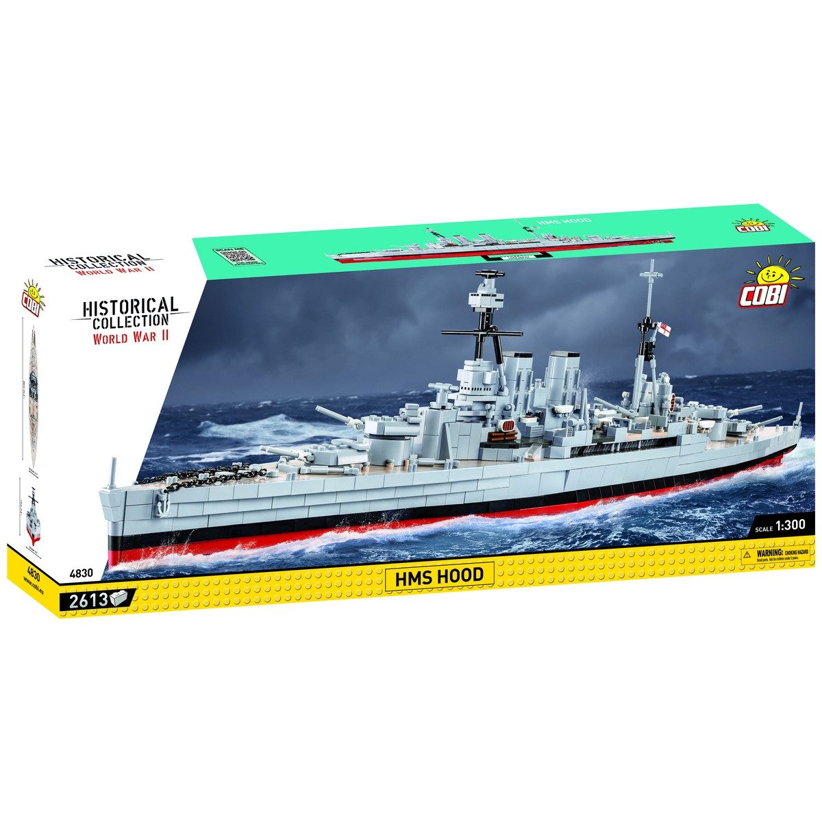 COBI Historical Collection HMS Hood grau/rot 1:300 2613 Teile Konstruktionsspielsteine