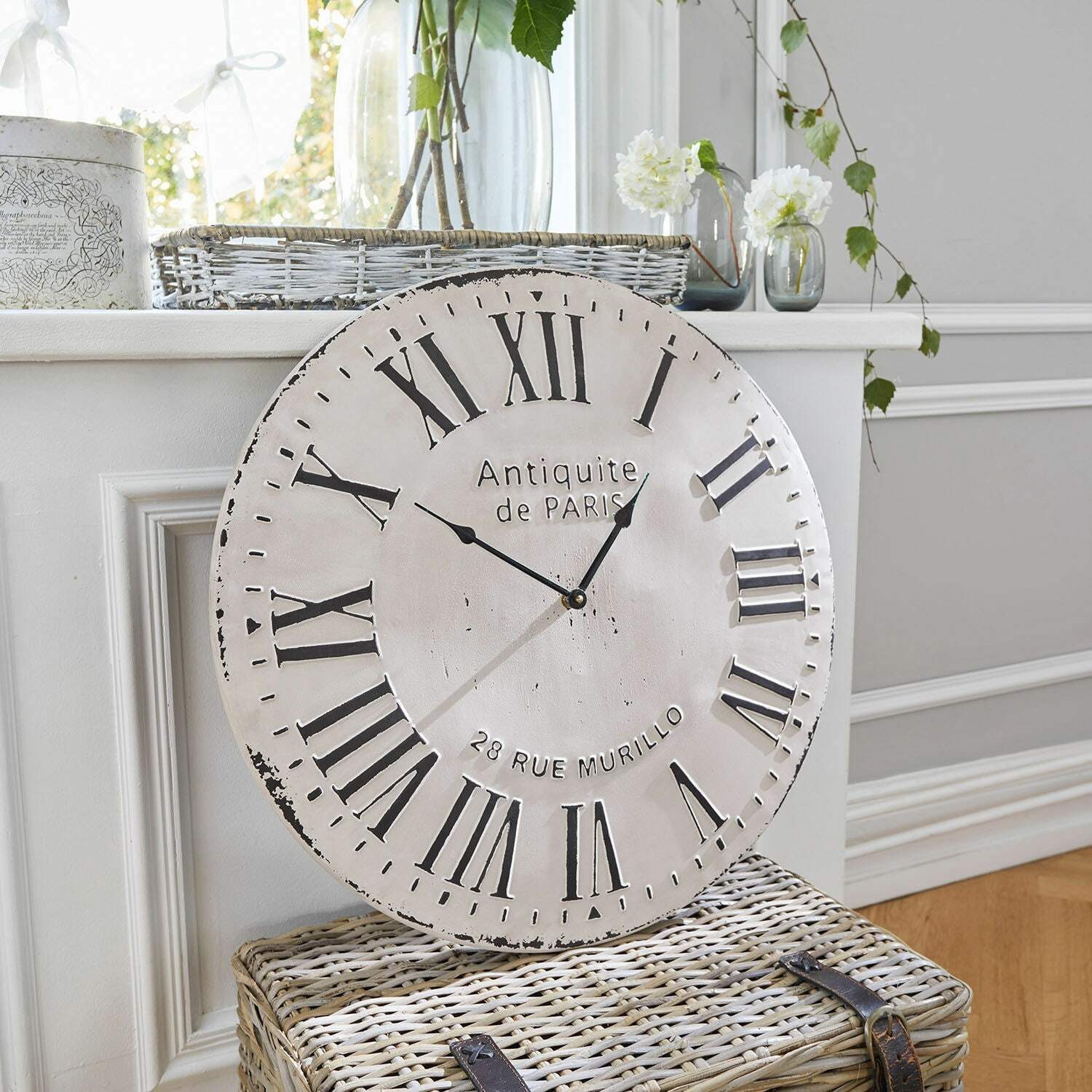 Mirabeau Wanduhr Uhr Rue Murillo antikweiß/schwarz günstig online kaufen