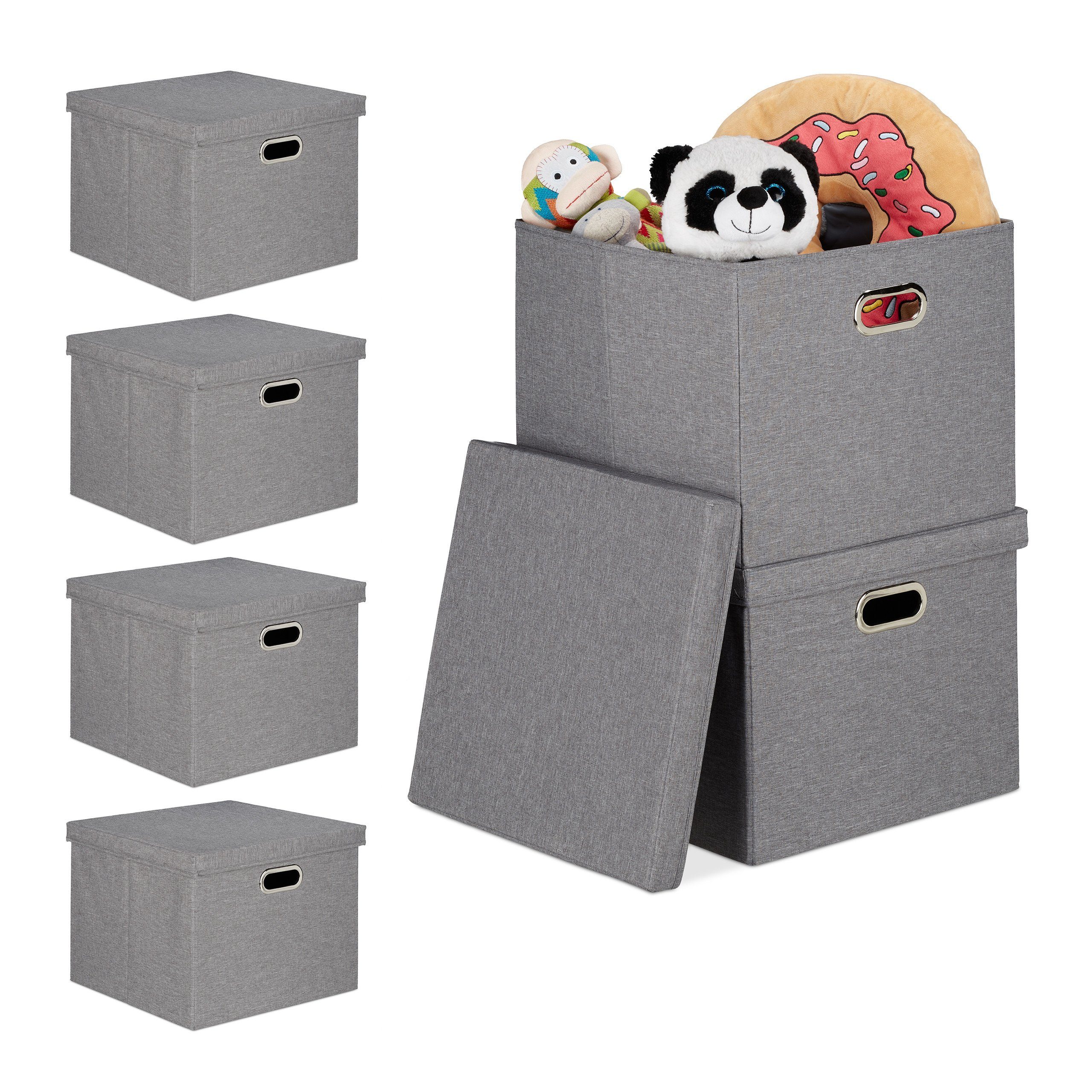 Aufbewahrungsbox 6 x Aufbewahrungsbox grau