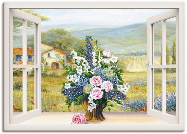 Artland Wandbild »Blumenbouquet am weißen Fenster«, Arrangements (1 Stück), in vielen Größen & Produktarten -Leinwandbild, Poster, Wandaufkleber / Wandtattoo auch für Badezimmer geeignet-Otto