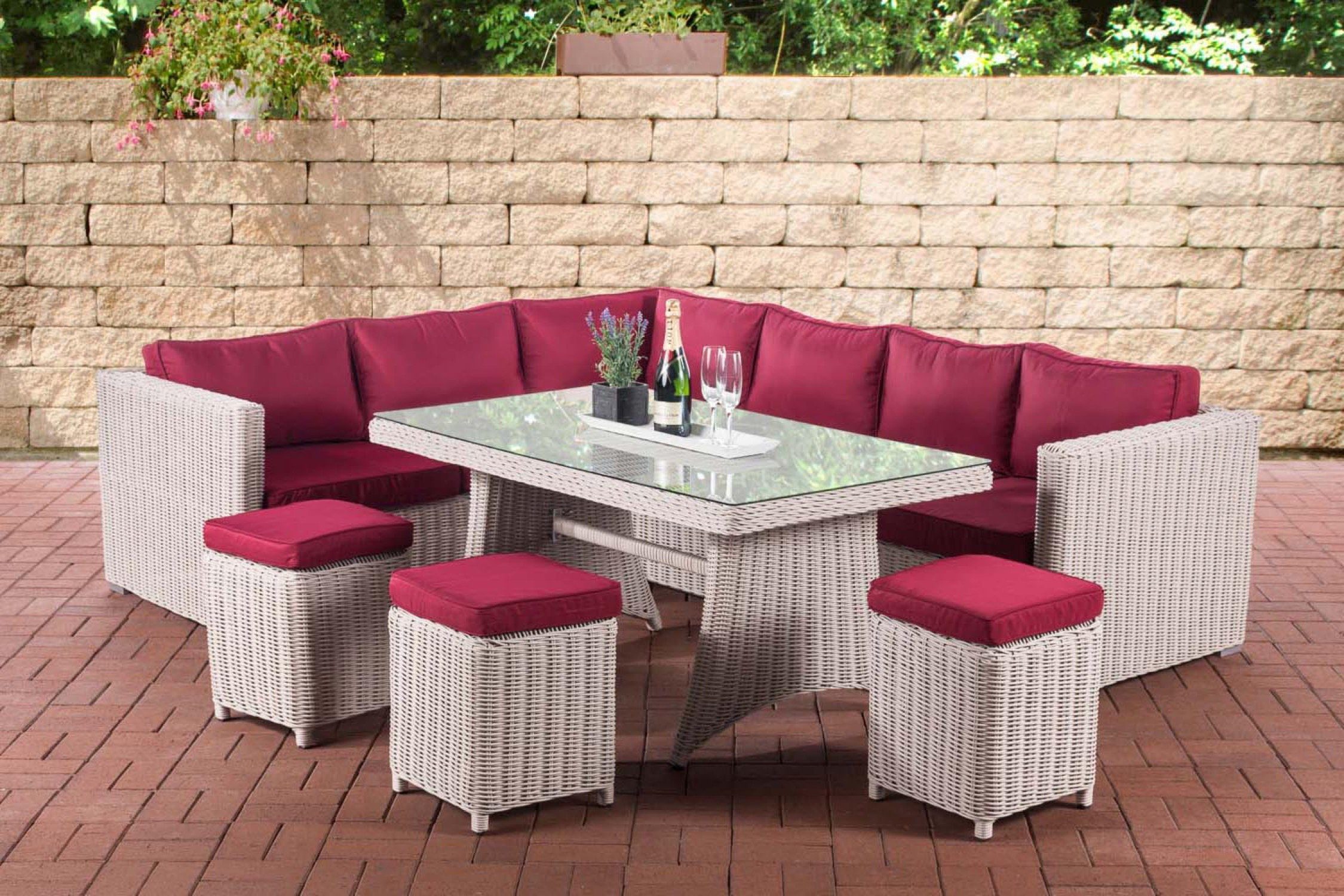 TPFGarden GartenEssgruppe Sorat Polyrattan Sitzgruppe für Garten und
