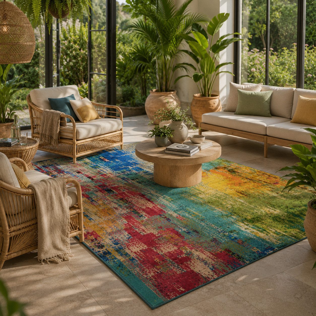Pergamon Outdoorteppich In- & Outdoor Teppich Florida, Rechteckig, Höhe: 4 mm