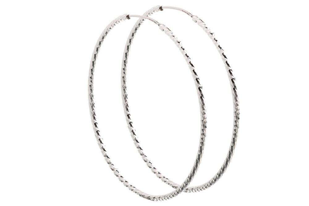 Silberkettenstore Creolen-Set Creolen mit Schliff, Durchmesser wählbar - 925 Silber= 50mm