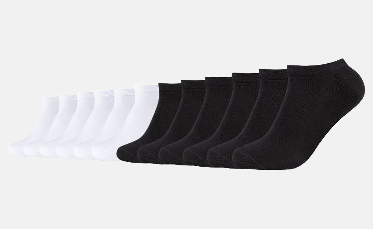 Baumwollmischung Socken Sneakersocken Organic Sneaker Unisex pflegeleichter (12-Paar) Cotton Ca-Soft Black (0800) Camano White aus