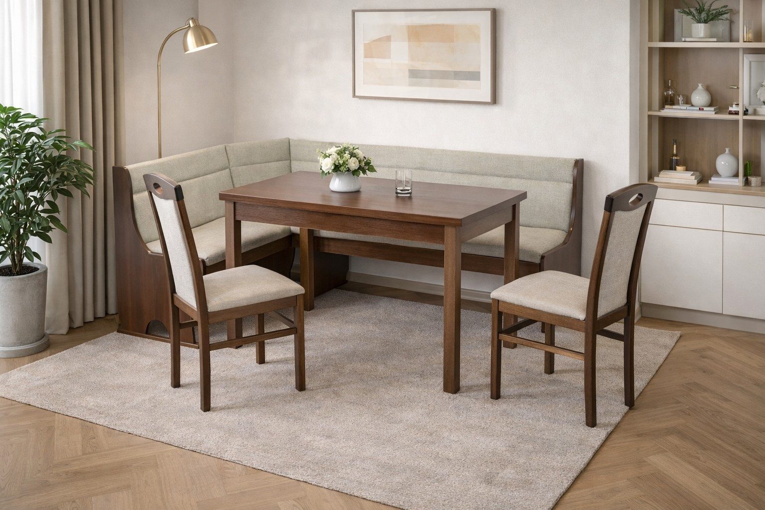 moebel-direkt-online Eckbankgruppe 4teilige Eckbankgruppe, modern und stylisch, (Spar-Set, 4teiliges Set)