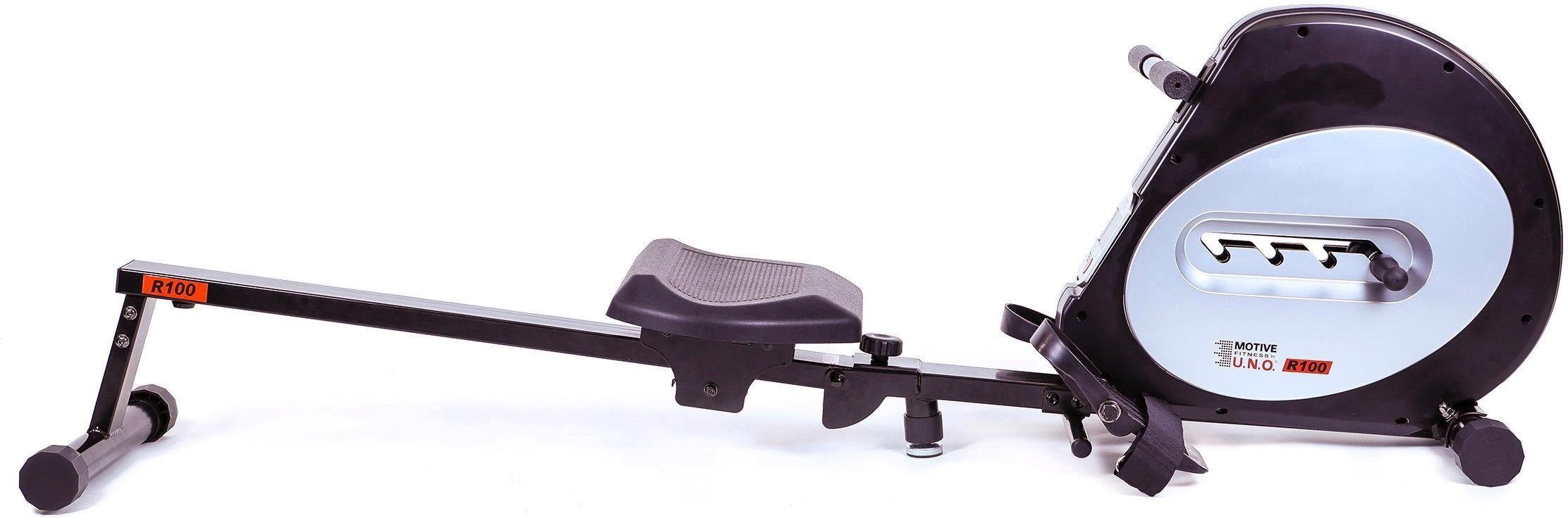 MOTIVE FITNESS by U.N.O. Rudergerät R100 (100 kg max. Benutzergewicht, Sport), Rudermaschine, Seilzug, klappbar