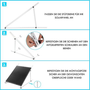 WILGOON 2x Balkonkraftwerk Halterung Solarmodul Halterung Solar Bracket (1set) Solarmodul-Halterung, (2x Montage Dreiecke + Schrauben Set + Montageanleitung, Angle Adjustable Solarmodule Halterung für Wand Dach Auto)