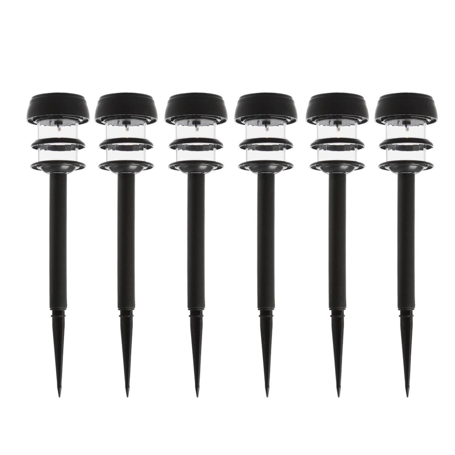 MARELIDA LED Solarleuchte LED Solar Wegleuchten Erdspieß Gartenleuchten Lichtsensor 6er Set, LED Classic, warmweiß (2100K bis 3000K)