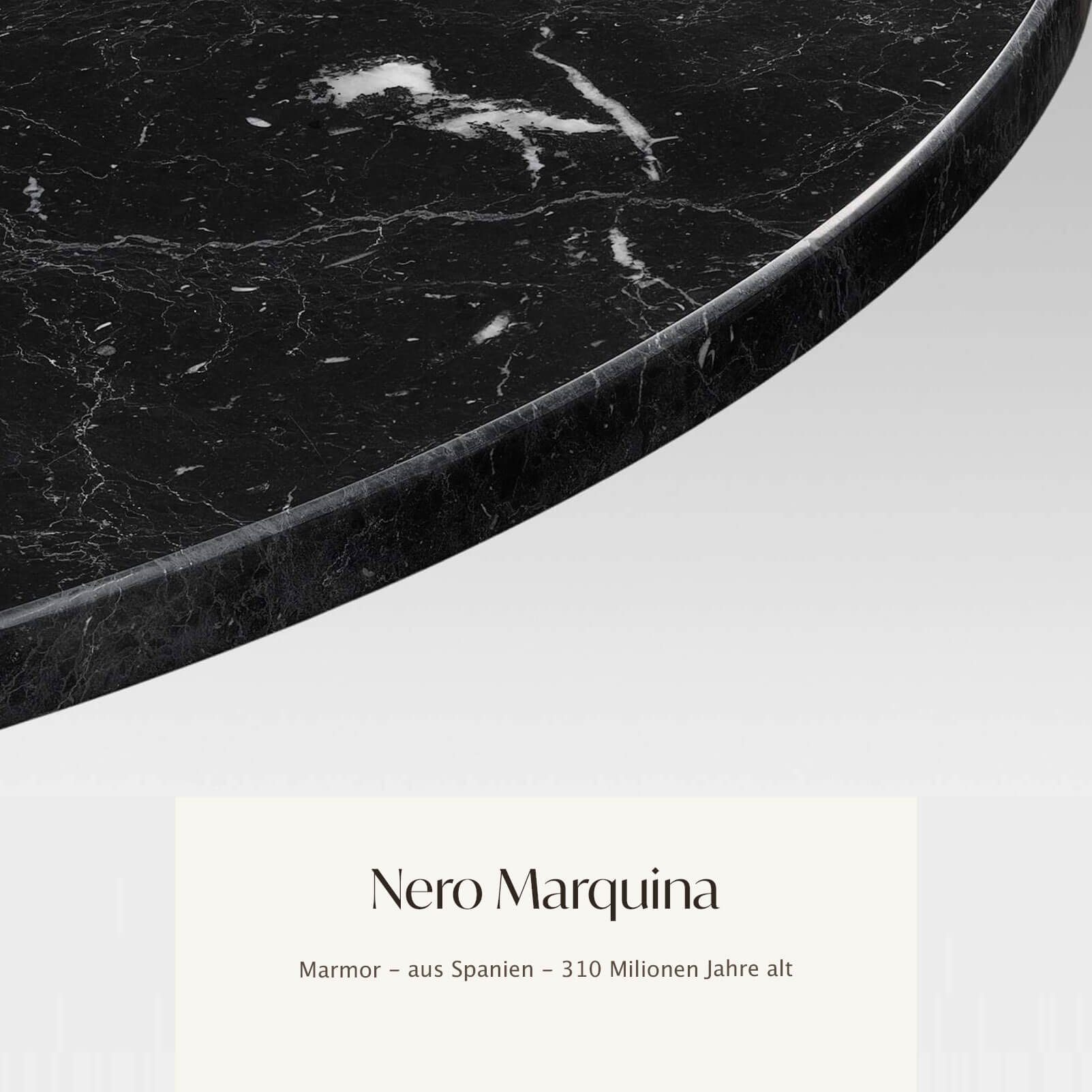 MAGNA Atelier Esstisch BERGEN OVAL mit ECHTEM MARMOR, Esstisch oval, schwarz weiß Metallgestell, 200x100x75cm Nero Marquina