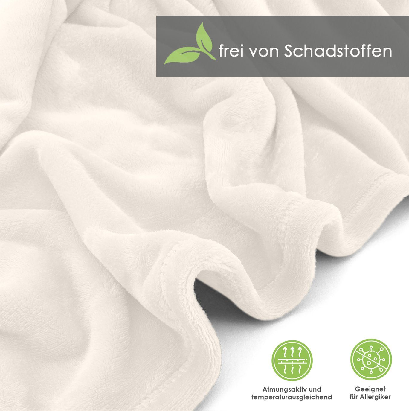 Wohndecke Premium Super Soft Flanell Kuscheldecke Sofadecke, heimtexland, super weich und flauschig, Allergiker geeignet, atmungsaktiv