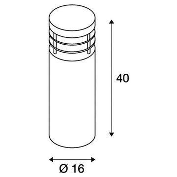 SLV Sockelleuchte Wegeleuchte Vap, E27, 400 mm, keine Angabe, Leuchtmittel enthalten: Nein, warmweiss, Pollerleuchte, Wegeleuchte, Wegleuchte