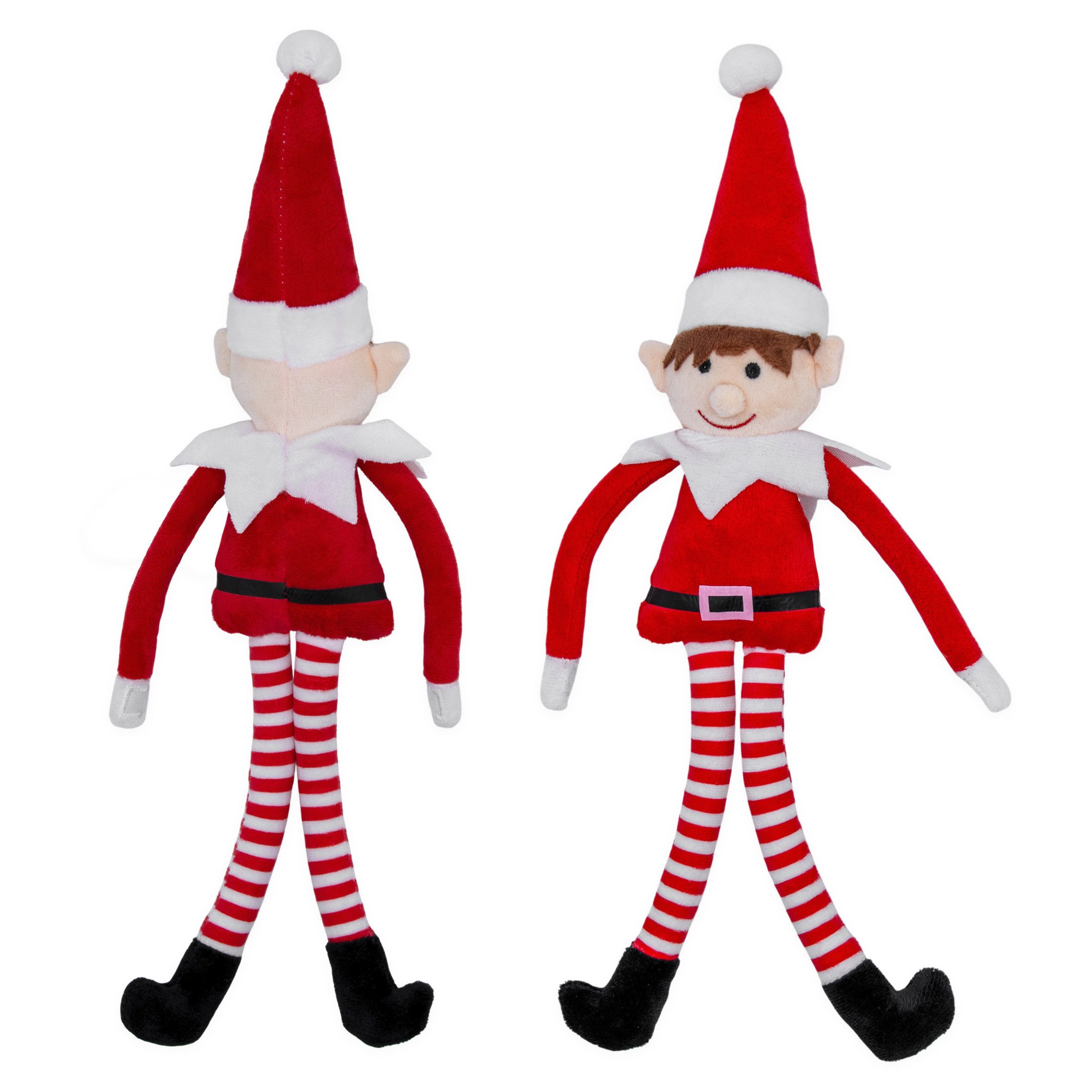Spetebo Weihnachtsfigur Plüsch Weihnachtself mit Kletthänden 40 cm (2er Set, 1 St., Elfen Figur), mit Klettverschluss an den Händen – Bild 4 von 5