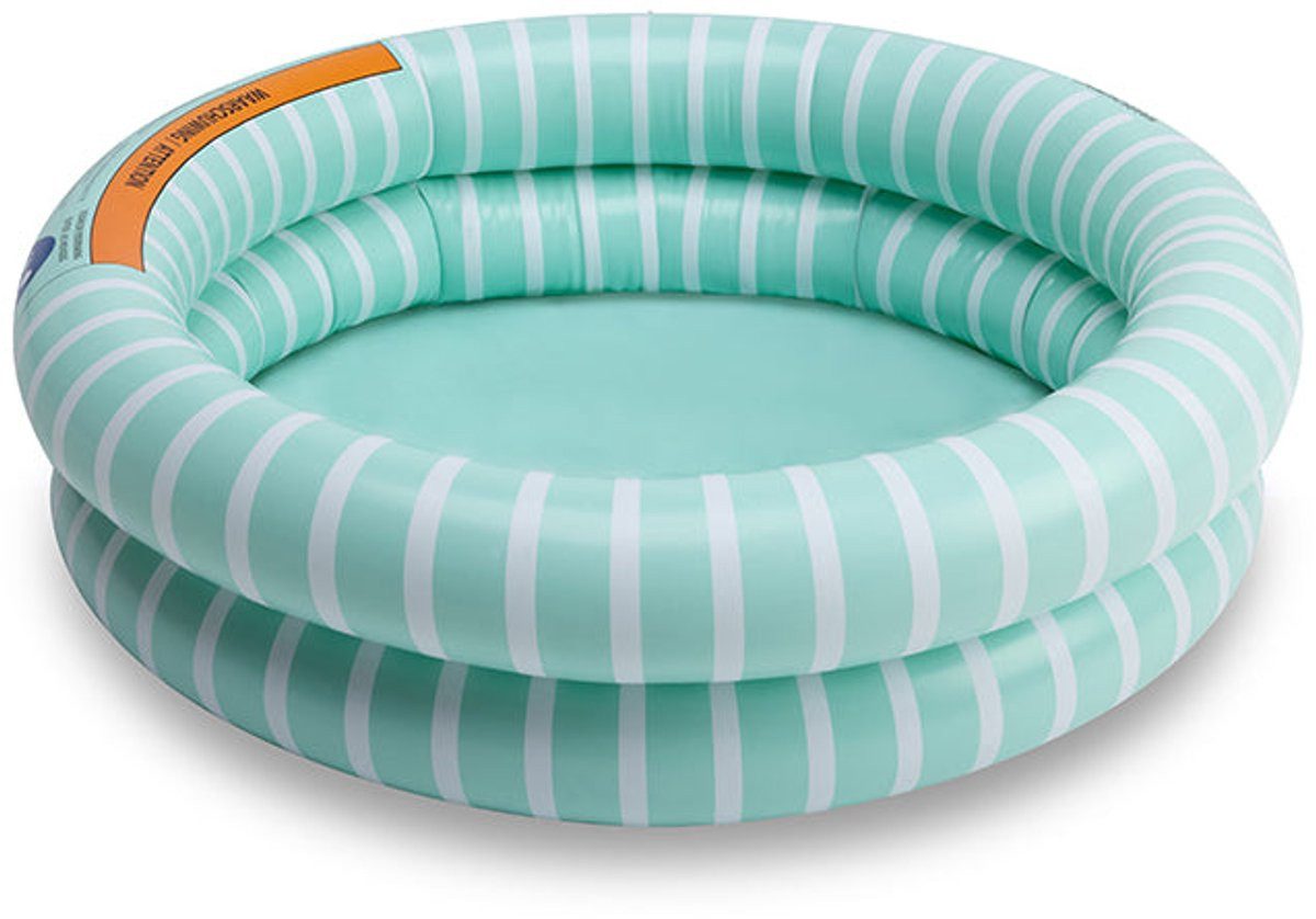 Swim Essentials Pool Swimming Baby Pool 60 cm Green White Striped 60 x 15 cm, Swimmingpool Planschbecken