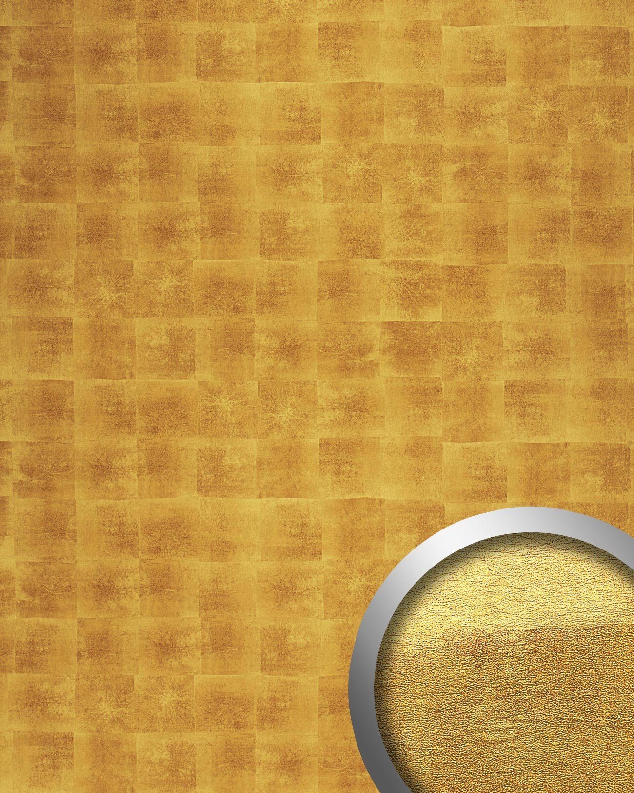 Wallface Dekorpaneele 21392-SA, BxL: 100x260 cm, 2.6 qm, (Dekorpaneel, 1-tlg., Wandverkleidung in Metall-Optik) selbstklebend, Gold, matt