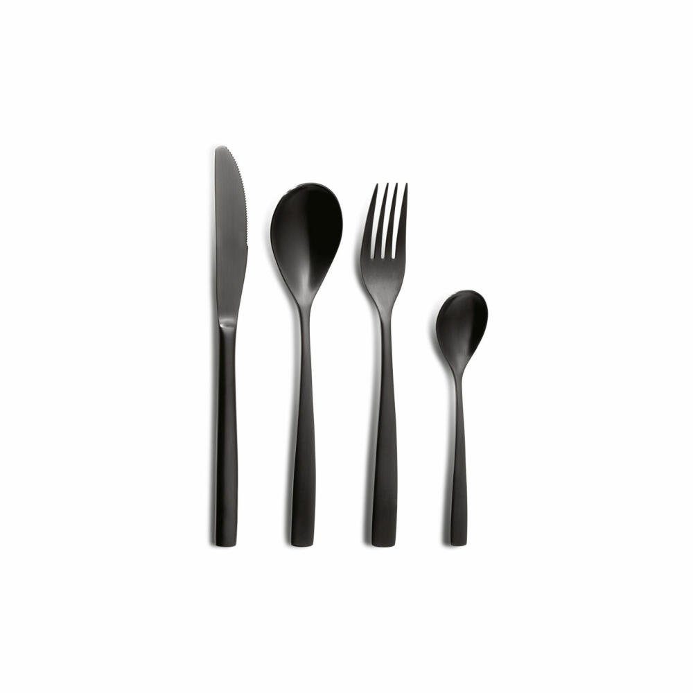 comas Besteck-Set Barcelona Black 24-tlg. (24-tlg), 6 Personen, Edelstahl