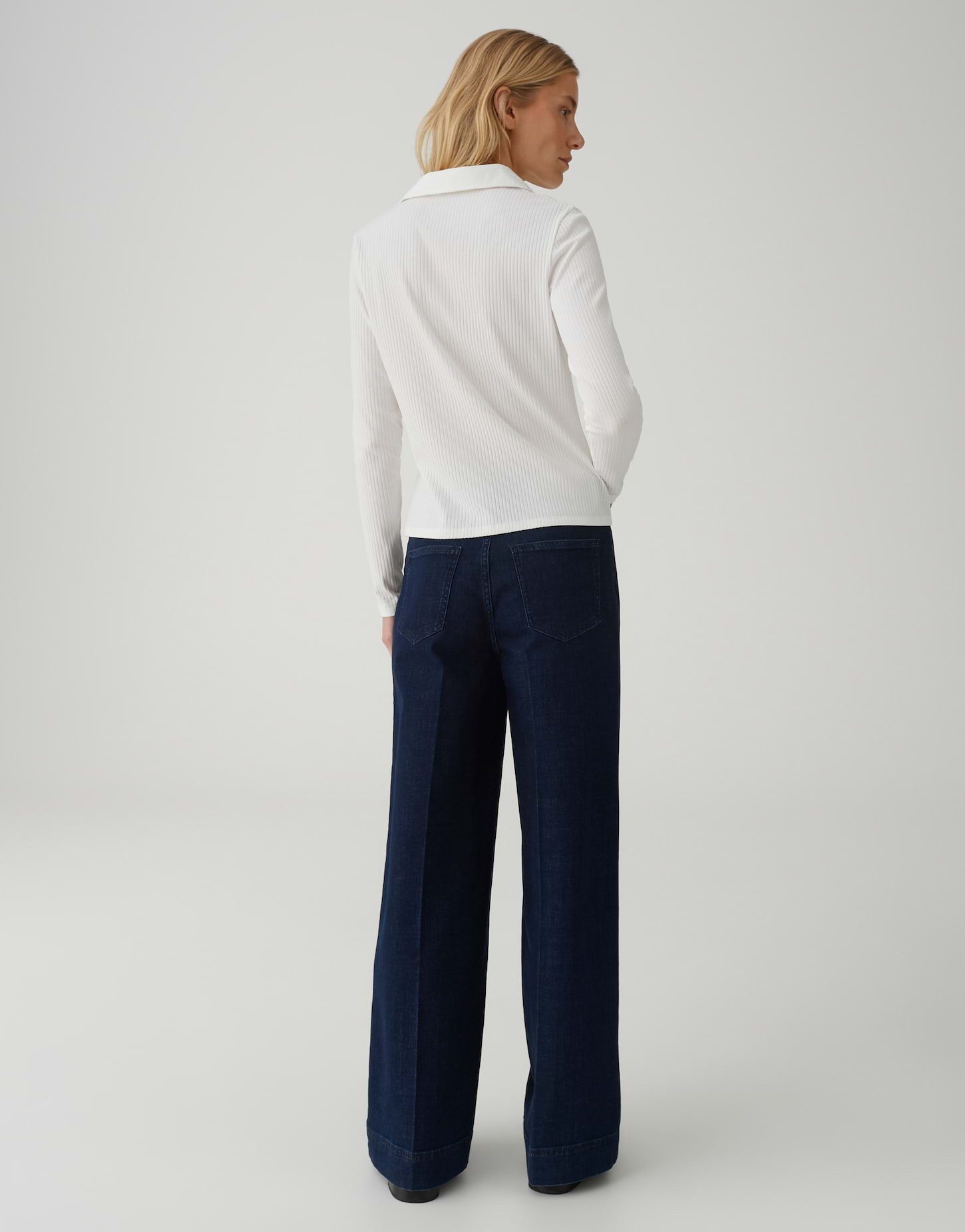 OPUS Langarm-Poloshirt Seti aus ECOVERO™ Viskose Mix Slim Fit schmale Passform, gerader Schnitt, Langarm, weicher Griff