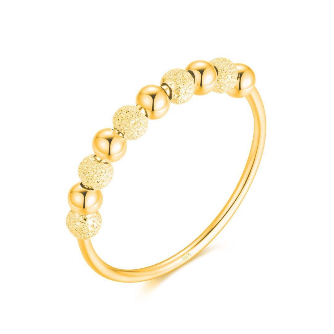 Lisandra Scott Silberring Anti-Stress Ring aus 925 Sterlingsilber mit drehbaren Glitzer-Kugeln