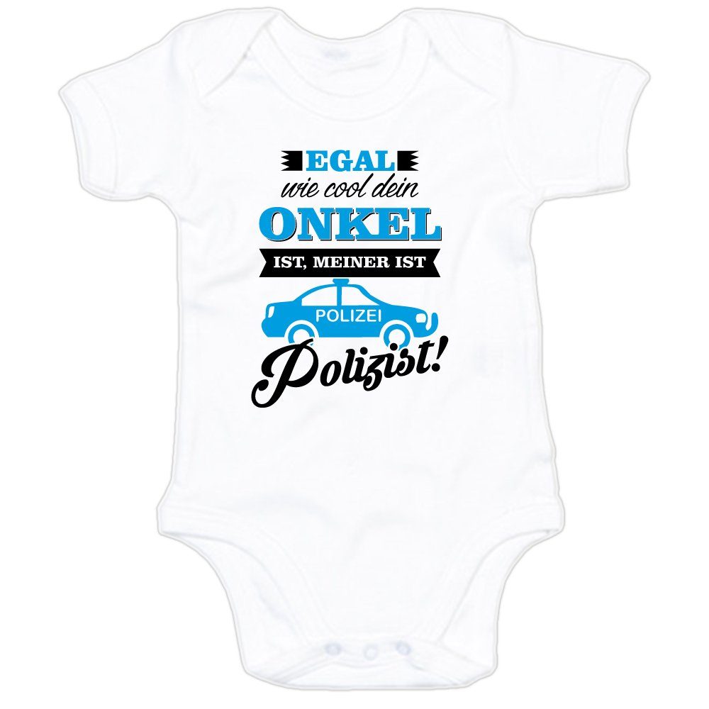 Kurzarmbody Egal wie cool dein Onkel ist, meiner ist Polizist!