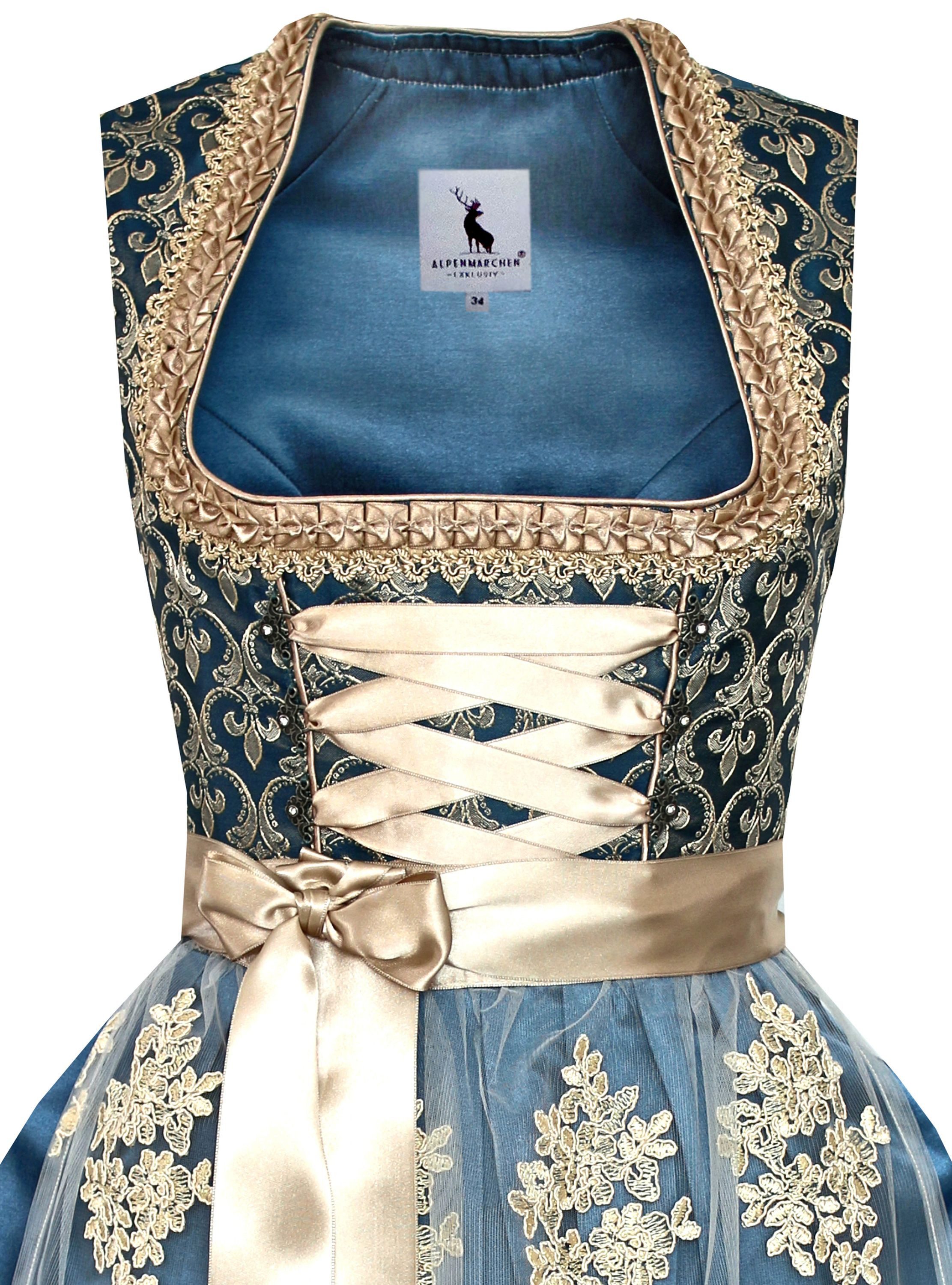 Alpenmärchen Dirndl Dirndl Johanna in blau - ALM910 – Bild 2 von 3