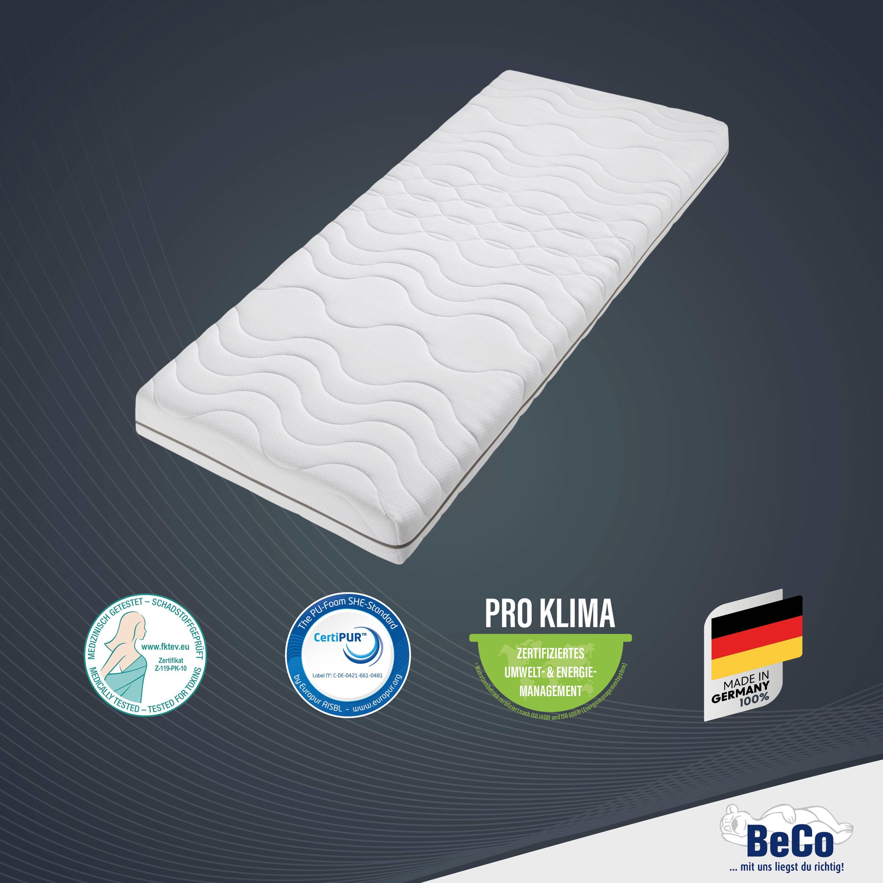 Visco-Matratze Nightstyle Visko Matratze 90x200, 100x200, 140x200 cm, Beco, 17 cm hoch, Matratze, 90x200 cm (H3) von Stiftung Warentest getestet