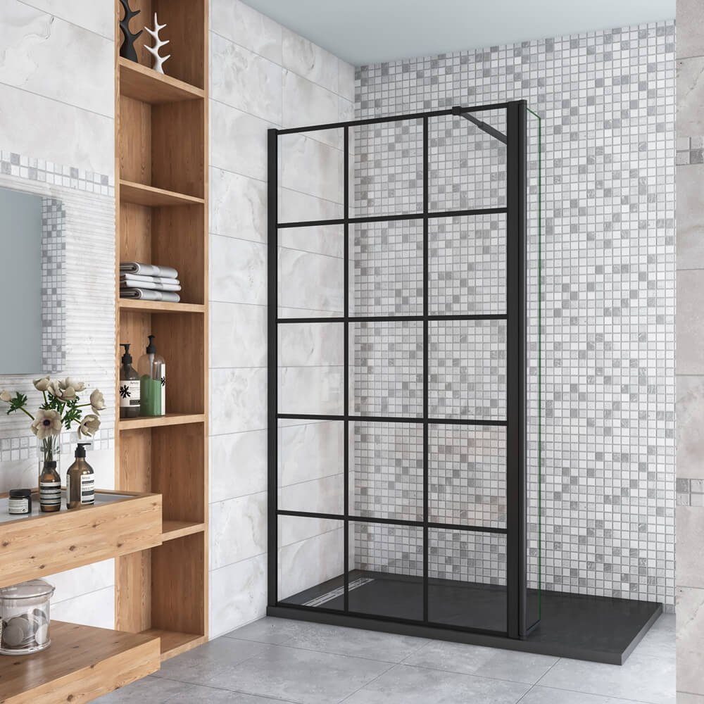 duschspa Duschwand 200cm Duschkabine Duschwand Duschtrennwand Walk in Dusche Glaswand, Einscheibensicherheitsglas, Sicherheitsglas, (Set), Nano Glas