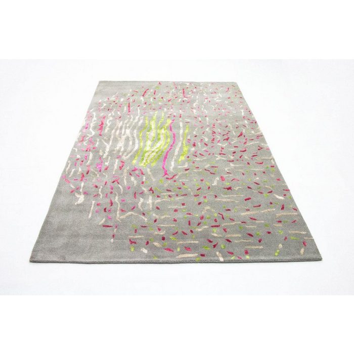 Wollteppich Designer Teppich handgetuftet grau morgenland rechteckig Höhe: 18 mm