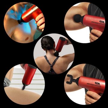 Gymform® Massagepistole Percussion Massager, 5-tlg., 4 Massageköpfe, 6 Geschwindigkeiten, sehr leise