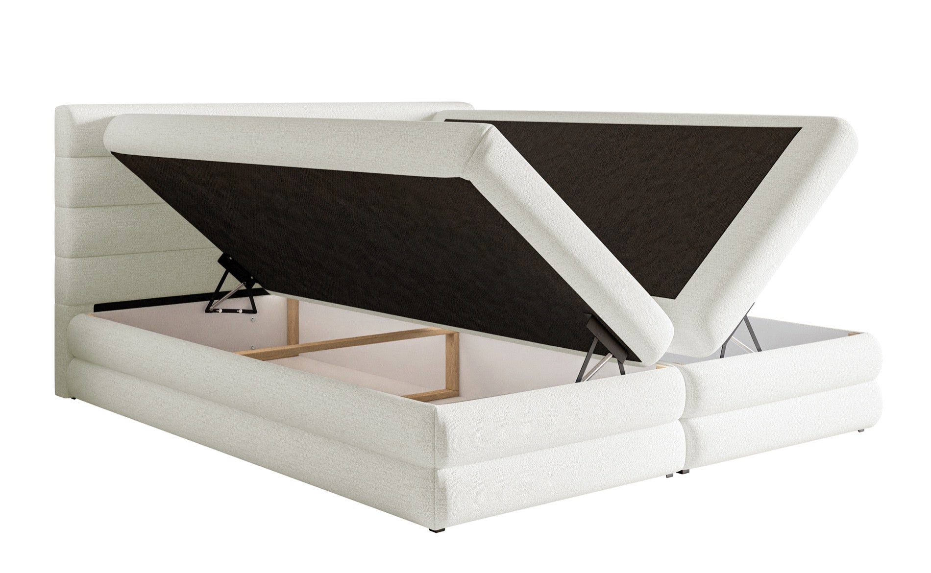 Selsey Boxbett ALEGRE, mit Bettkästen, Bonellmatratze H3, Visco-Topper und Chenille